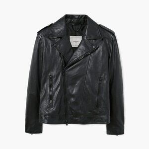 MANGO MEN'S USA SMALL SMART FIT KEVIN SOFT SHEEP LEATHER BIKER JACKET NEW TAGS